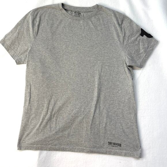 True Religion Gray Logo Graphic T-Shirt Size Large - Picture 1 of 8